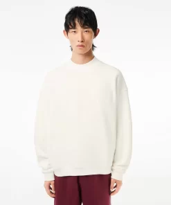 Lacoste Sweatshirts-Oversize Embroidered Cotton Sweatshirt