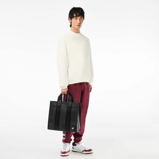 Lacoste Sweatshirts-Oversize Embroidered Cotton Sweatshirt