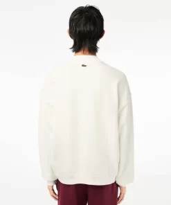 Lacoste Sweatshirts-Oversize Embroidered Cotton Sweatshirt