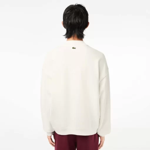 Lacoste Sweatshirts-Oversize Embroidered Cotton Sweatshirt