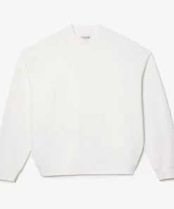 Lacoste Sweatshirts-Oversize Embroidered Cotton Sweatshirt