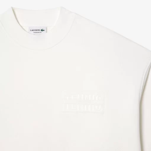 Lacoste Sweatshirts-Oversize Embroidered Cotton Sweatshirt