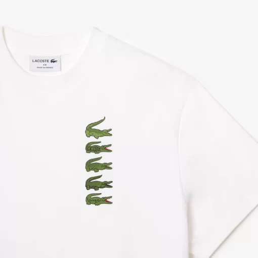 Lacoste T-Shirts-Oversize Iconic Croc Print Cotton T-Shirt