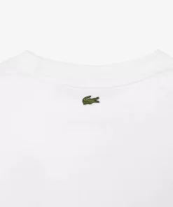 Lacoste T-Shirts-Oversize Iconic Croc Print Cotton T-Shirt