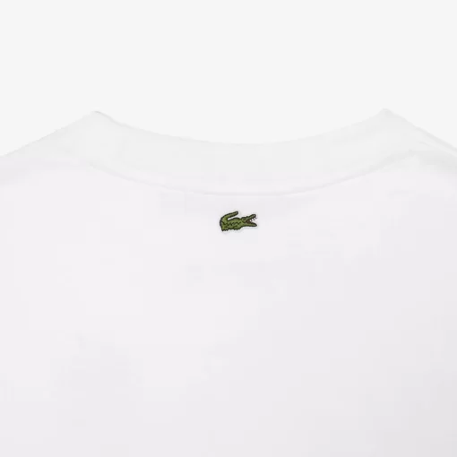 Lacoste T-Shirts-Oversize Iconic Croc Print Cotton T-Shirt