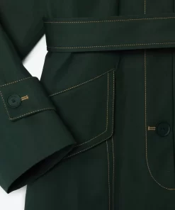 Lacoste Jackets & Coats-Oversized Belted Cotton Twill Trench Coat