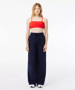 Lacoste Trousers & Shorts-Oversized Cotton Blend Wide Leg Pants