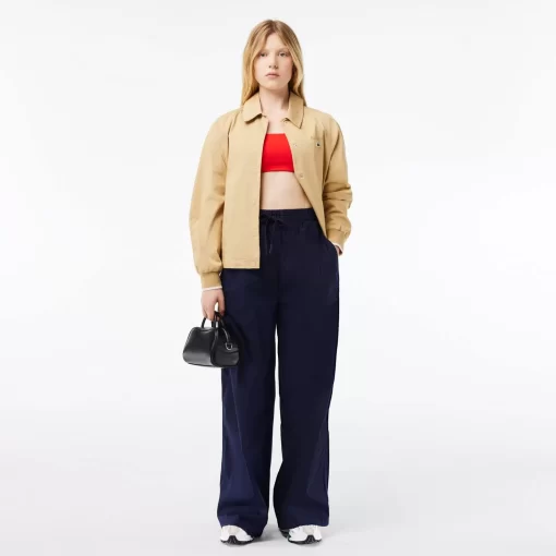 Lacoste Trousers & Shorts-Oversized Cotton Blend Wide Leg Pants