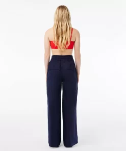 Lacoste Trousers & Shorts-Oversized Cotton Blend Wide Leg Pants