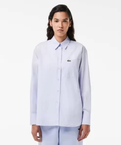 Lacoste Shirts & Tops-Oversized Fit Cotton Poplin Shirt