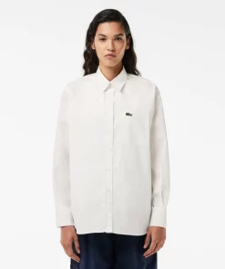 Lacoste Shirts & Tops-Oversized Fit Cotton Poplin Shirt