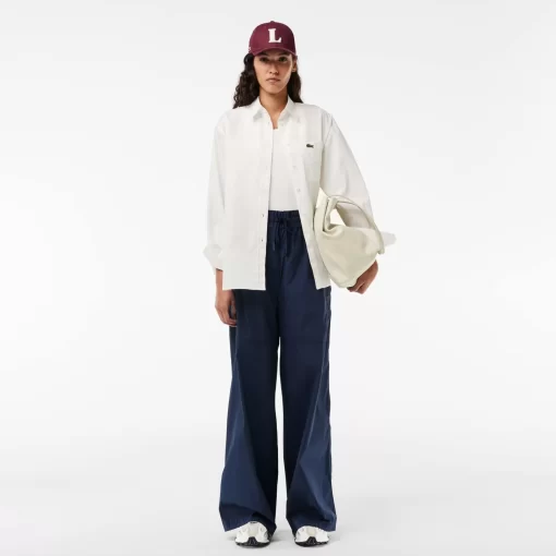 Lacoste Shirts & Tops-Oversized Fit Cotton Poplin Shirt