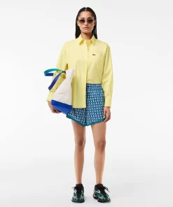 Lacoste Shirts & Tops-Oversized Fit Cotton Poplin Shirt