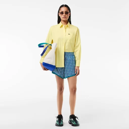 Lacoste Shirts & Tops-Oversized Fit Cotton Poplin Shirt