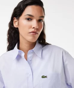 Lacoste Shirts & Tops-Oversized Fit Cotton Poplin Shirt