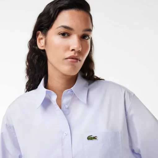 Lacoste Shirts & Tops-Oversized Fit Cotton Poplin Shirt