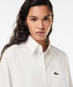 Lacoste Shirts & Tops-Oversized Fit Cotton Poplin Shirt