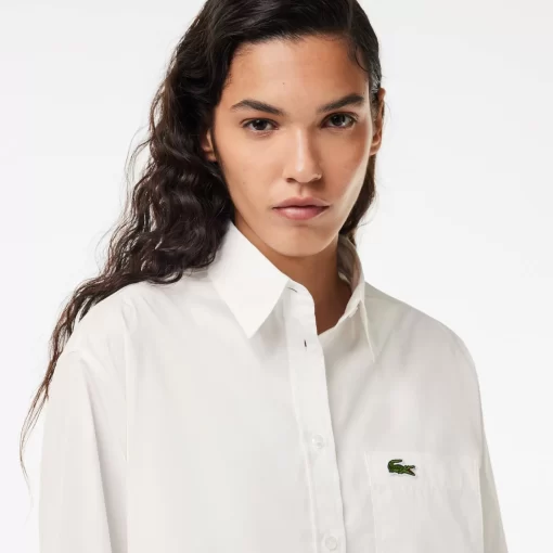 Lacoste Shirts & Tops-Oversized Fit Cotton Poplin Shirt