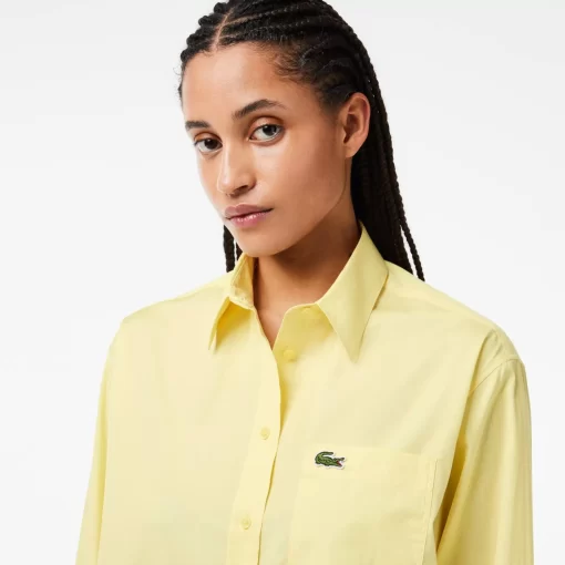 Lacoste Shirts & Tops-Oversized Fit Cotton Poplin Shirt