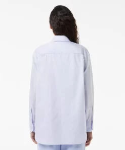 Lacoste Shirts & Tops-Oversized Fit Cotton Poplin Shirt