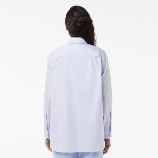 Lacoste Shirts & Tops-Oversized Fit Cotton Poplin Shirt