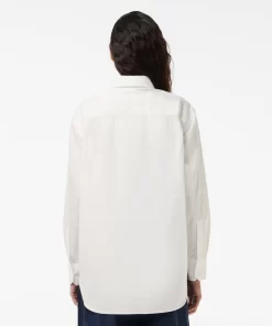 Lacoste Shirts & Tops-Oversized Fit Cotton Poplin Shirt