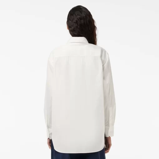 Lacoste Shirts & Tops-Oversized Fit Cotton Poplin Shirt