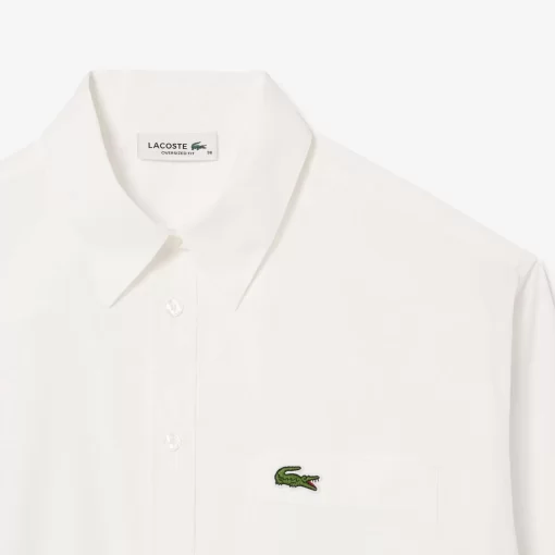 Lacoste Shirts & Tops-Oversized Fit Cotton Poplin Shirt