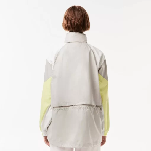 Lacoste Jackets & Coats-Oversized Hooded Colourblock Jacket With Adjustable Waist