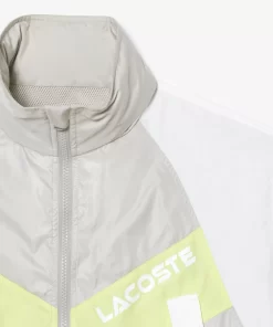 Lacoste Jackets & Coats-Oversized Hooded Colourblock Jacket With Adjustable Waist