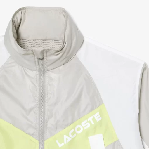 Lacoste Jackets & Coats-Oversized Hooded Colourblock Jacket With Adjustable Waist