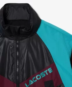 Lacoste Jackets & Coats-Oversized Hooded Colourblock Jacket With Adjustable Waist