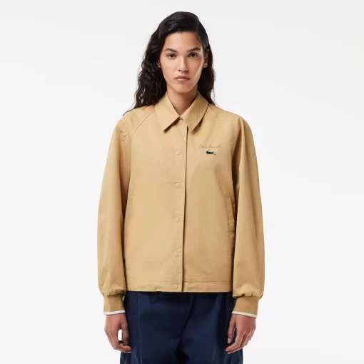 Lacoste Jackets & Coats-Oversized Jacket With Chest Embroidery