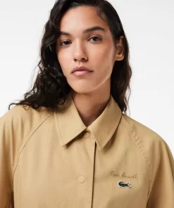 Lacoste Jackets & Coats-Oversized Jacket With Chest Embroidery