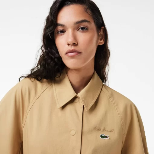 Lacoste Jackets & Coats-Oversized Jacket With Chest Embroidery