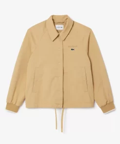 Lacoste Jackets & Coats-Oversized Jacket With Chest Embroidery