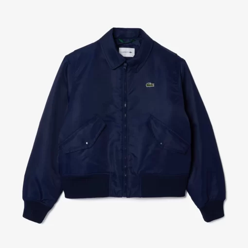 Lacoste Jackets & Coats-Oversized Logo Back Nylon Bomber Jacket