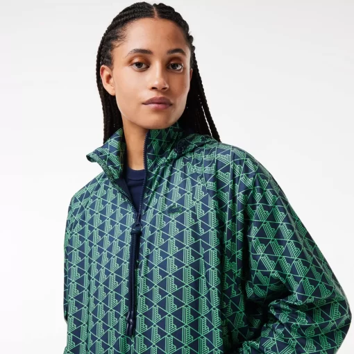 Lacoste Jackets & Coats-Oversized Monogram Taffeta Pull-On Jacket