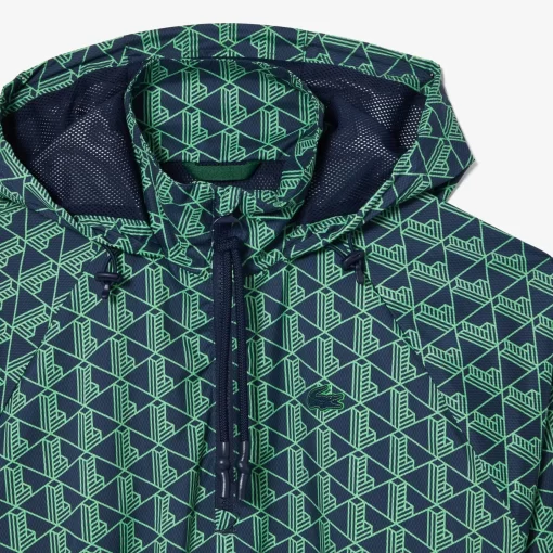 Lacoste Jackets & Coats-Oversized Monogram Taffeta Pull-On Jacket