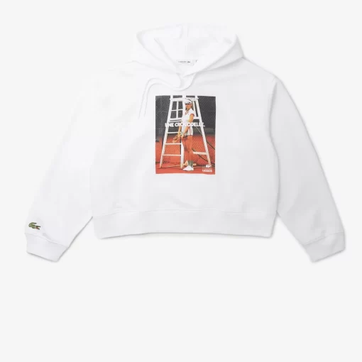 Lacoste Sweatshirts-Oversized Printed Fleece Hoodie