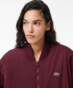 Lacoste Jackets & Coats-Oversized Ribbed Cuff Taffeta Bomber Jacket