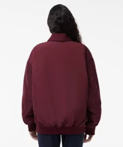 Lacoste Jackets & Coats-Oversized Ribbed Cuff Taffeta Bomber Jacket