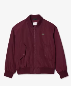 Lacoste Jackets & Coats-Oversized Ribbed Cuff Taffeta Bomber Jacket