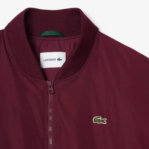 Lacoste Jackets & Coats-Oversized Ribbed Cuff Taffeta Bomber Jacket