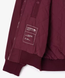 Lacoste Jackets & Coats-Oversized Ribbed Cuff Taffeta Bomber Jacket