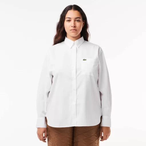 Lacoste Shirts & Tops-Oversized Shirt With Breast Pocket