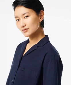 Lacoste Shirts & Tops-Oversized Short Sleeved Cotton Shirt