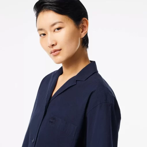 Lacoste Shirts & Tops-Oversized Short Sleeved Cotton Shirt