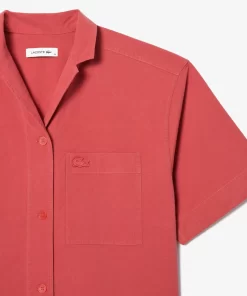 Lacoste Shirts & Tops-Oversized Short Sleeved Cotton Shirt