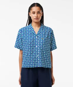 Lacoste Shirts & Tops-Oversized Short Sleeved Print Shirt